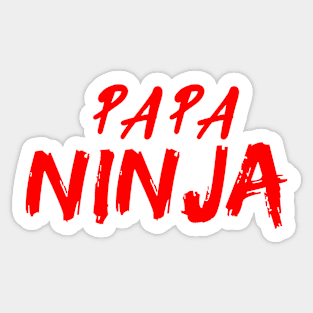 Red and Black Papa Ninja Text Sticker